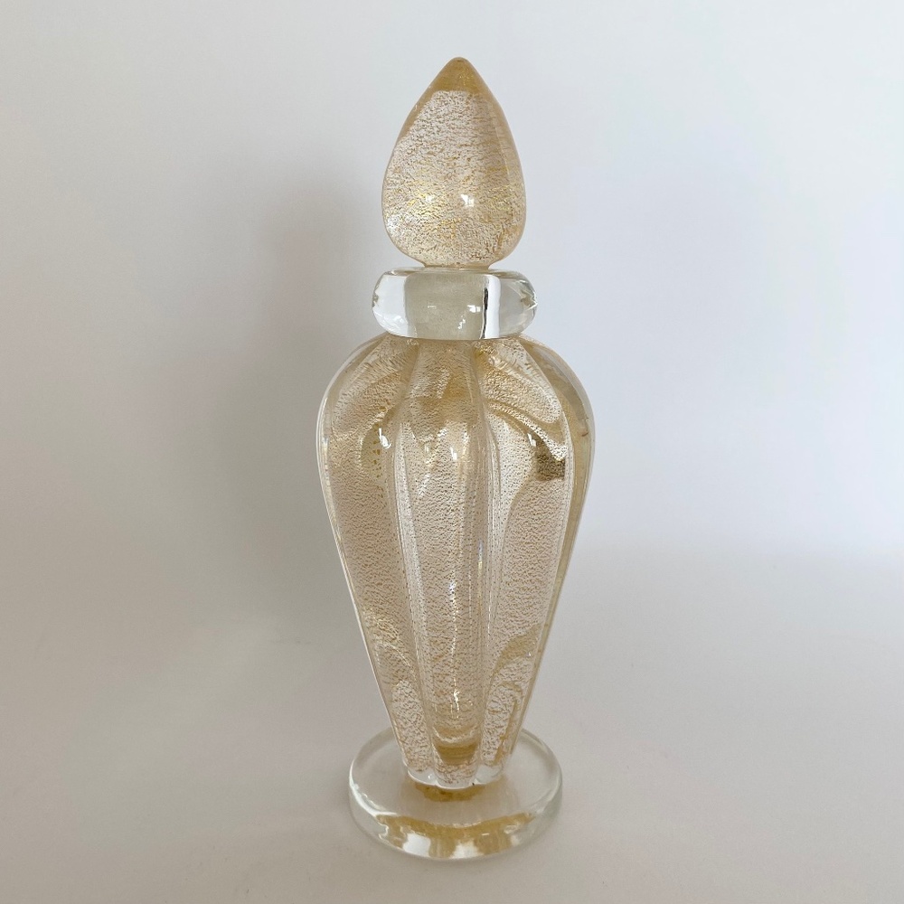Mid-century Murano Glass Archimede Seguso 24K Gold Perfume Bottle Decanter Italy